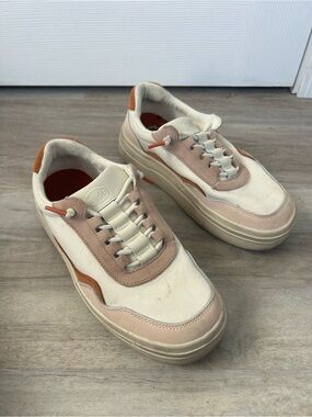 Hey Dude Women's Low-Top Sneakers in Cream, Blush & Orange